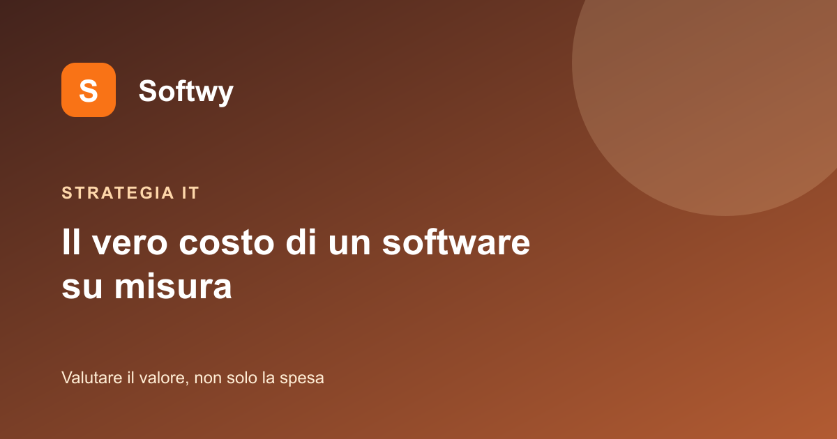 Copertina: Il vero costo di un software su misura: investimento vs spesa